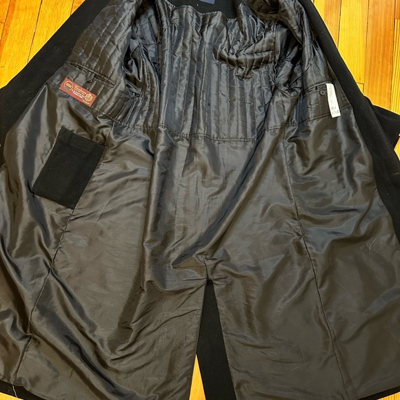 Gilberto Black Wool Trenchoat Size 48 - Picture 5 of 8